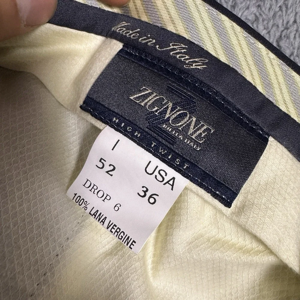 Zignone Dress Pants Mens IT 52 US 36 Wool Pleated Cuffed Italy Made New Wool
